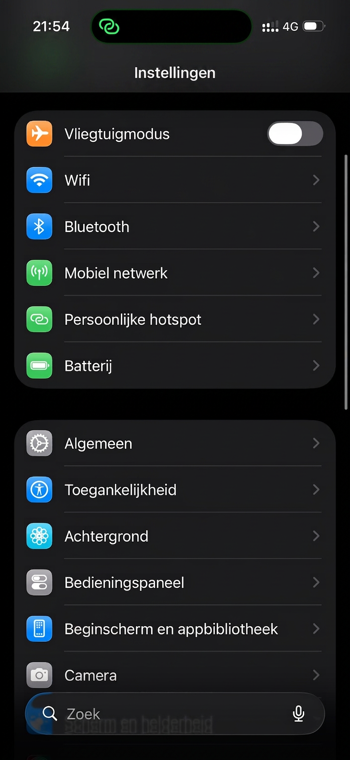 1. Open Instellingen → Mobiel netwerk