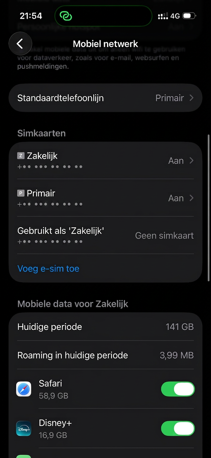 2. Tik op "Voeg e-sim toe"